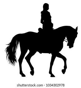 The black silhouette of horse and jockey.