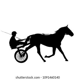 The black silhouette of horse and jockey