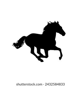 Black silhouette a horse side view isoleted
