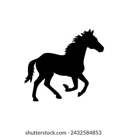 Black silhouette a horse side view isoleted