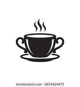 Black silhouette of a hot cup