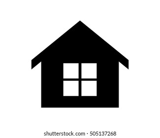 Black Silhouette House Housing Home Residence Stock Vector (Royalty ...