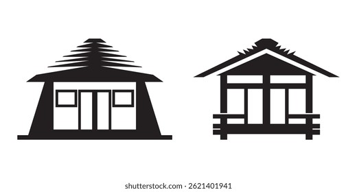 Black silhouette of house vector icons
