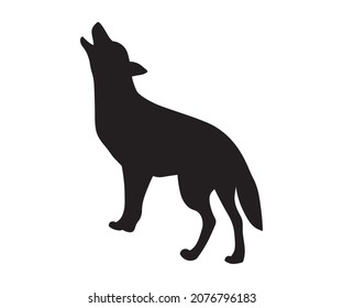 Schwarze Silhouette eines Hufwolfs