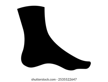 Black silhouette of a human foot