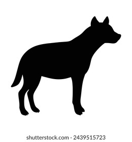 black silhouette of a Hyena on white