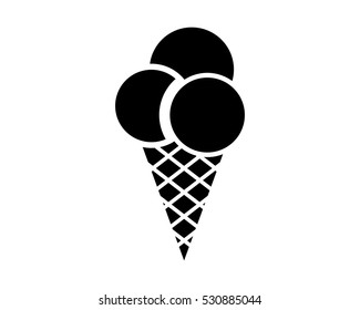 black silhouette ice cream cone frozen snack dessert image vector logo icon