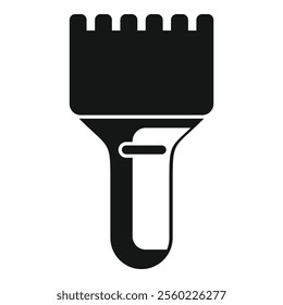 Black silhouette of an ice scraper for removing ice from a windshield