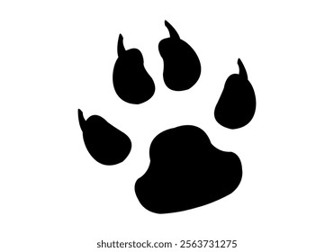 Black silhouette icon of animal footprint with claws