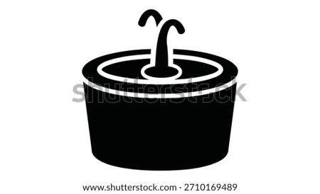Black silhouette icon of an automatic pet water fountain providing continuous fresh water for pets