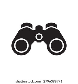 Black silhouette icon of binoculars