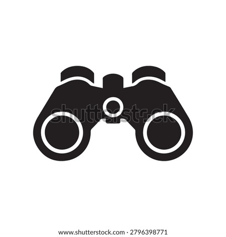 Black silhouette icon of binoculars