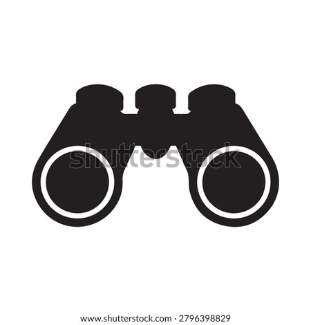 Black silhouette icon of binoculars