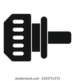 Black silhouette icon of a car generator alternator, a crucial part ensuring a steady supply of electricity for various vehicle functions