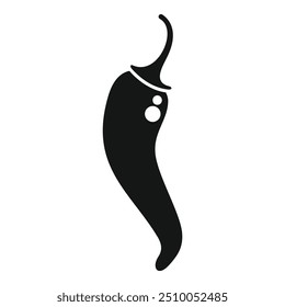 Black silhouette icon of a chili pepper representing spicy food and hot flavor