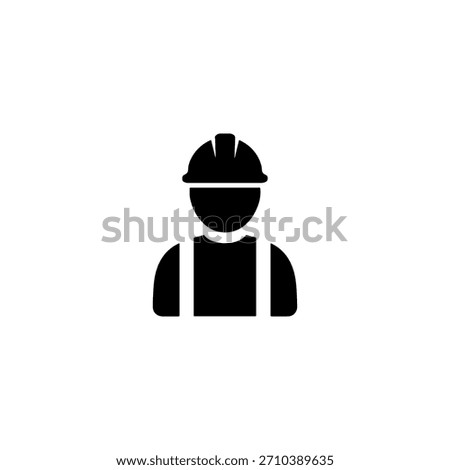 Black silhouette icon of a construction worker in hard hat and suspenders
A minimalist black icon depicting a person wearing a hard hat and suspenders, representing a construction worker or laborer.