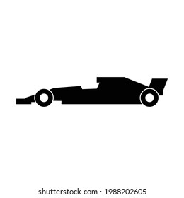 black silhouette icon design of racing car,vector illustration