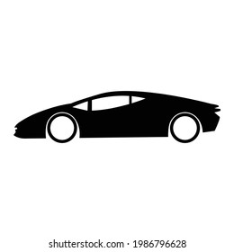 black silhouette icon design of supercar,vector illustration