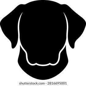 Black silhouette icon of a friendly dog head profile with silhouette domestic wildlife isolated illustration companion
