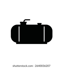 Black silhouette icon of a fuel storage tank