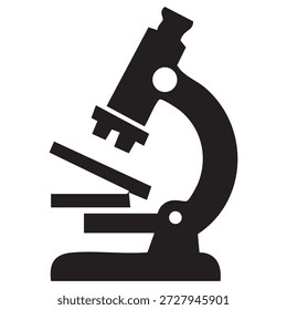 Ícone de silhueta preta de um laboratório de ciência do microscópio