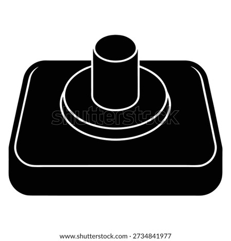 Black silhouette icon of a push button with a cylindrical top and a square base, isolated on white.