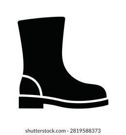 A black silhouette icon representing a classic leather work boot for industrial or outdoor use