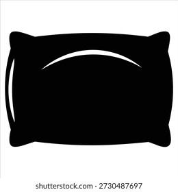 Black silhouette icon of a soft, comfortable pillow, representing sleep or rest