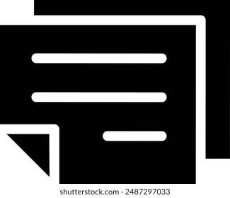 Schwarze Silhouette Symbol von zwei Blättern Papier
