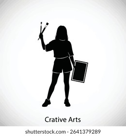 Black Silhouette Icon a Young Girl Standing Protected Within a Shield Symbol, Representing Safety and Rights