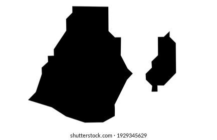 Black Silhouette Of Ikeja City Map In Nigeria On White Background