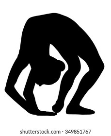 Black silhouette illustration of gymnastic girl