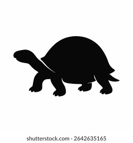 Black Silhouette Illustration of a Turtle