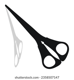 Black silhouette image of scissors. Stationery, pocket, kitchen, manicure, surgery, hairdressers, tailor, garden, household