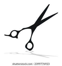 Silueta negra de tijeras. Papelería, bolsillo, cocina, manicura, cirugía, peluquería, sastre, jardín, hogar