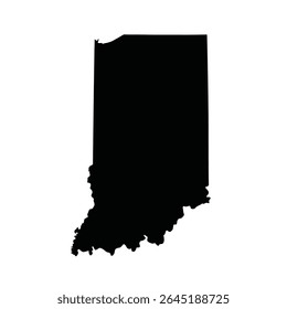 Silhueta preta do mapa do estado de Indiana sobre fundo branco vetor ilustração gráfico simples design
