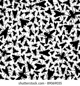 black silhouette insects wallpaper