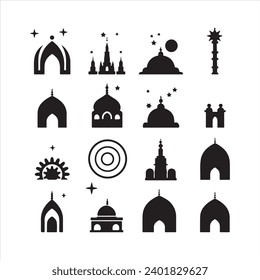 A black silhouette Irish symbol set 