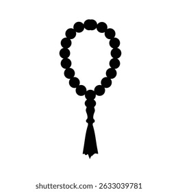 Black silhouette islamic prayer beads tasbih