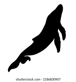 Black silhouette, isolated on white background, 	flowing shape
