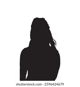 Black Silhouette. Isolated on white background.