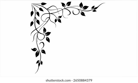 Black silhouette of an Ivy Vine
