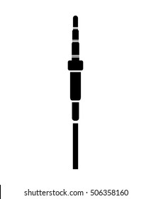 black silhouette jack connector with cable