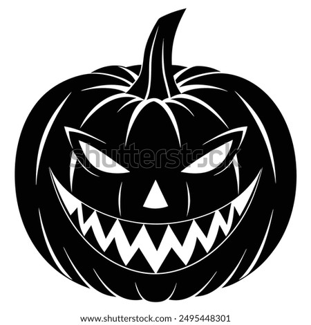 a black silhouette of a jack o lantern vector illutration imeg.
