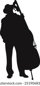 Black Silhouette of Jazz Musician. Flat Vector Graphic Illustration