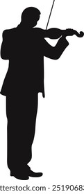 Black Silhouette of Jazz Musician. Flat Vector Graphic Illustration