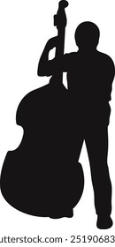 Black Silhouette of Jazz Musician. Flat Vector Graphic Illustration