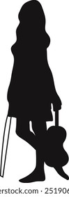 Black Silhouette of Jazz Musician. Flat Vector Graphic Illustration