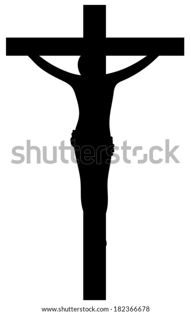 Black Silhouette Jesus Christ On Cross Stock Vector (Royalty Free ...