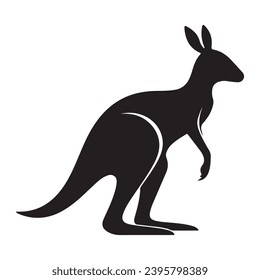 A black Silhouette kangaroo animal